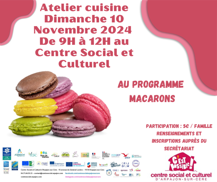 ATELIER CUISINE  10 NOVEMBRE 2024